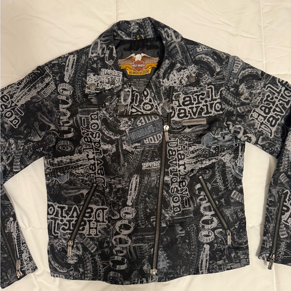 Harley-Davidson Black and Gray Graphic nylon  Jacket